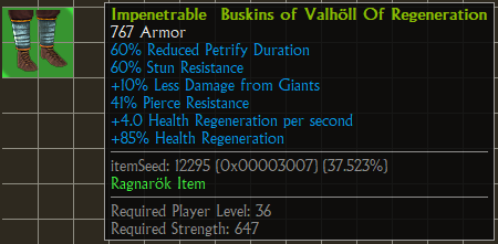 Impenetrable Buskins of Valholl of Regeneration